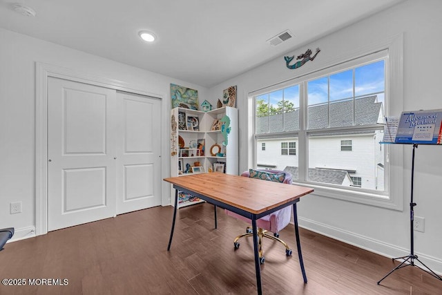 10 Willow Ave, Matawan, NJ 07747 - home office with dark wood-style floors and baseboards