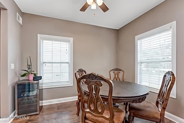 114 Maypink Ln, Howell, NJ 07731 - dining area featuring ceiling fan and wood finished floors
