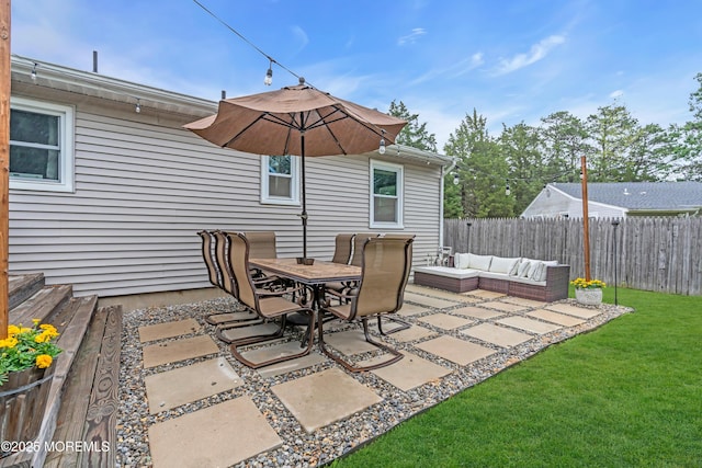 217 Hemlock Dr, Lanoka Harbor, NJ 08734 - fenced backyard with a patio and an outdoor hangout area