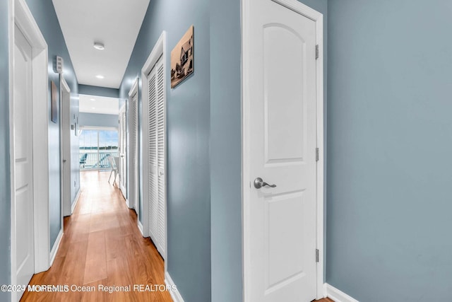 681/2 Shrewsbury Ave, Highlands, NJ 07732 - corridor with light wood-style flooring and recessed lighting