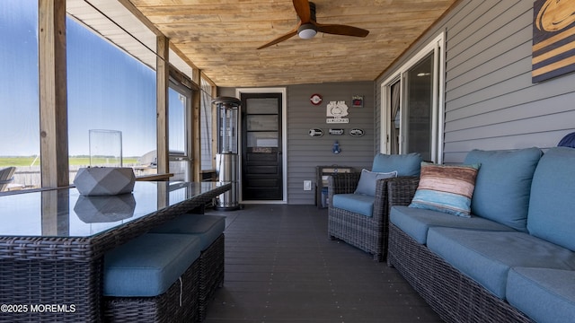 14 S Portland Dr, Little Egg Harbor, NJ 08087 - sunroom / solarium featuring ceiling fan