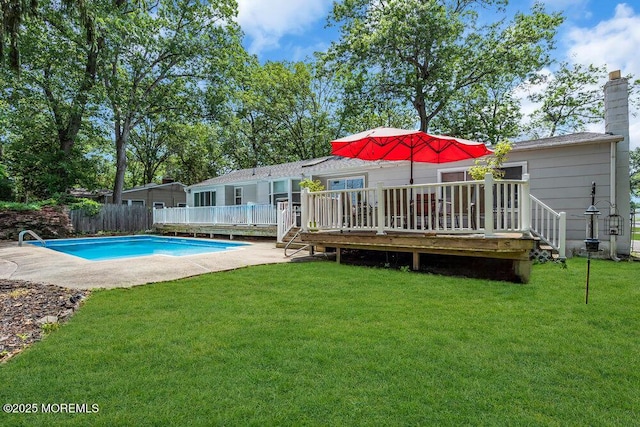 424 Colleen Ct, Toms River, NJ 08755 - view of pool with a wooden deck