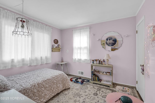 553 Kingfisher Cir, Brick, NJ 08723 - bedroom with multiple windows, crown molding, and carpet floors