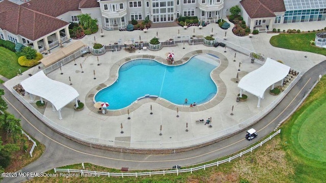 7 Bay Head Ct, Waretown, NJ 08758 - bird's eye view of a pool area