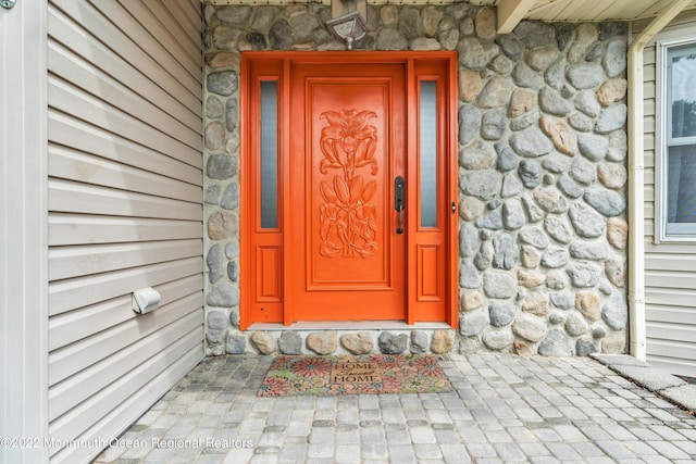 716 Hyson Rd, Jackson, NJ 08527 - view of exterior entry featuring stone siding