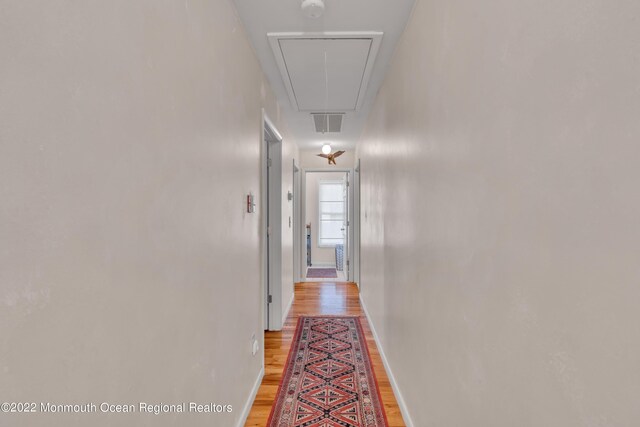 716 Hyson Rd, Jackson, NJ 08527 - hall featuring attic access and light wood-style flooring
