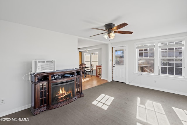 118 Sampson Ave, Seaside Heights, NJ 08751 - living area featuring a ceiling fan and a wall mounted AC