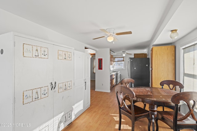 118 Sampson Ave, Seaside Heights, NJ 08751 - dining room featuring ceiling fan and light wood-style flooring