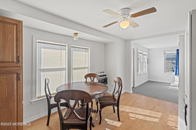 118 Sampson Ave, Seaside Heights, NJ 08751 - dining space with a ceiling fan and light wood-style flooring