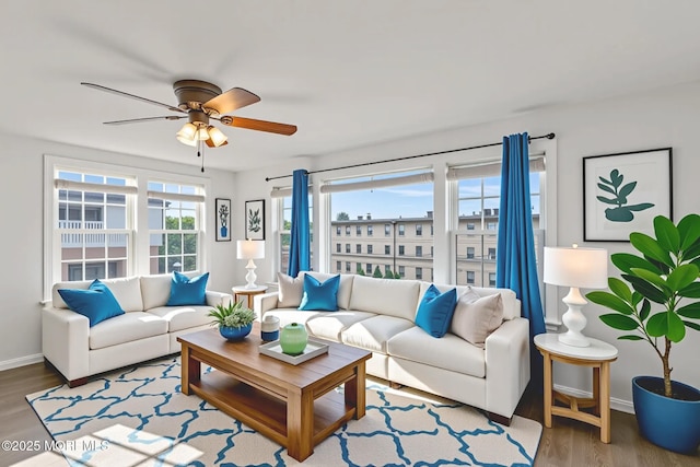 118 Sampson Ave, Seaside Heights, NJ 08751 - living area featuring wood finished floors and a ceiling fan