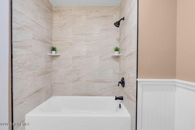 3 Andover Ct, Toms River, NJ 08757 - full bath with shower / bath combination and a wainscoted wall