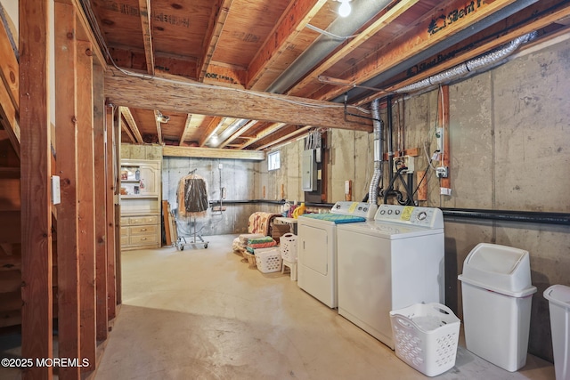 28 Brent Dr, Howell, NJ 07731 - basement featuring washing machine and clothes dryer and electric panel