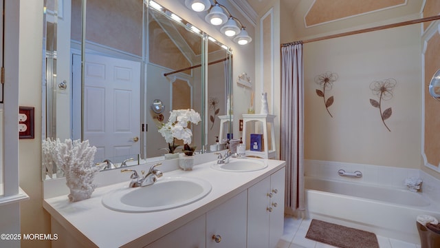 44 Kentucky Way, Freehold, NJ 07728 - bathroom featuring double vanity and tile patterned floors