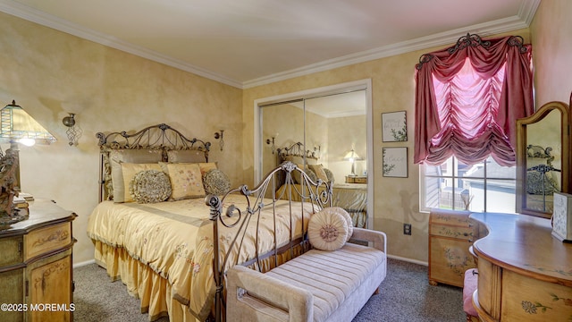 44 Kentucky Way, Freehold, NJ 07728 - carpeted bedroom featuring ornamental molding and a closet