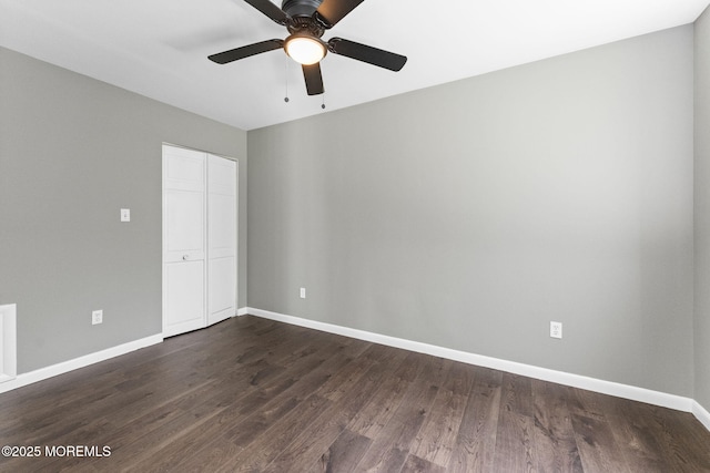112 Beacon St, Moorestown, NJ 08057 - empty room featuring ceiling fan and dark wood-type flooring