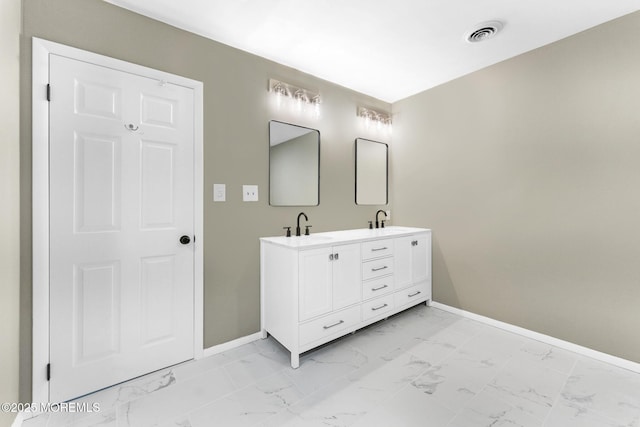112 Beacon St, Moorestown, NJ 08057 - bathroom with marble finish flooring and double vanity