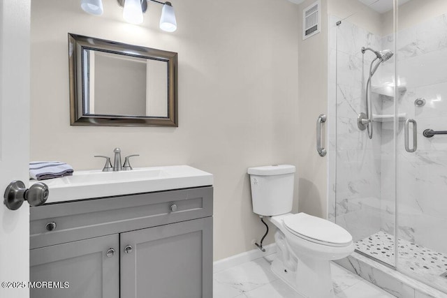 63 Oak Ln, Eatontown, NJ 07724 - full bath featuring marble finish floors, a marble finish shower, and vanity