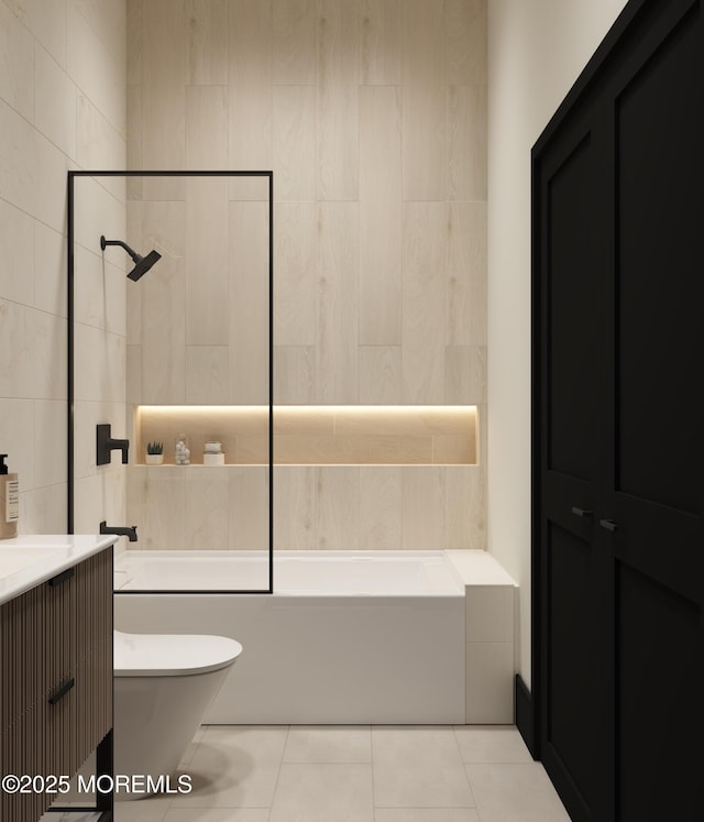 401 Boulevard 202, Seaside Heights, NJ 08751 - full bath with tile walls, vanity, shower / tub combination, and tile patterned flooring