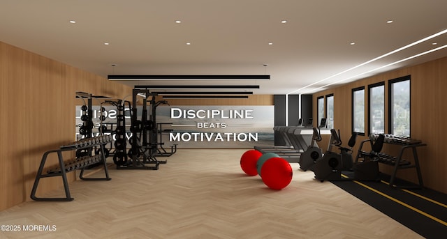 401 Boulevard 202, Seaside Heights, NJ 08751 - workout area featuring wood walls