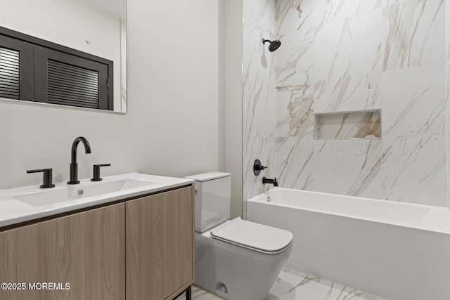 401 Boulevard 202, Seaside Heights, NJ 08751 - bathroom with vanity, shower / tub combination, and marble finish flooring