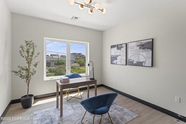 401 Boulevard 202, Seaside Heights, NJ 08751 - office with wood finished floors and a chandelier