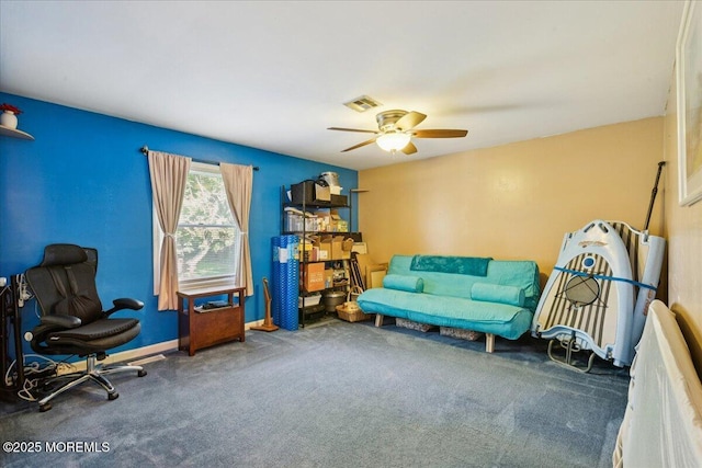 444 Cook Rd, Jackson, NJ 08527 - sitting room with ceiling fan and carpet flooring