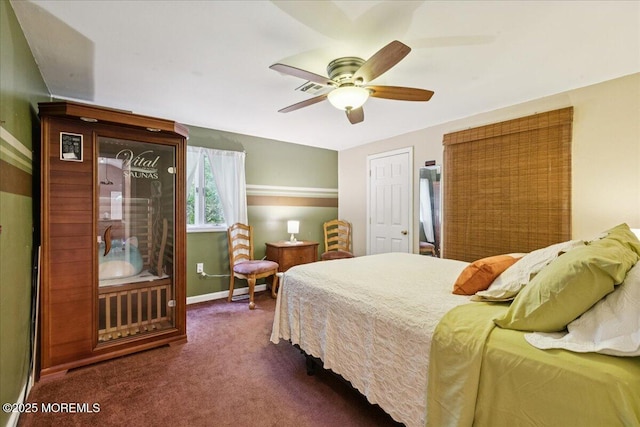 444 Cook Rd, Jackson, NJ 08527 - bedroom with dark colored carpet and ceiling fan