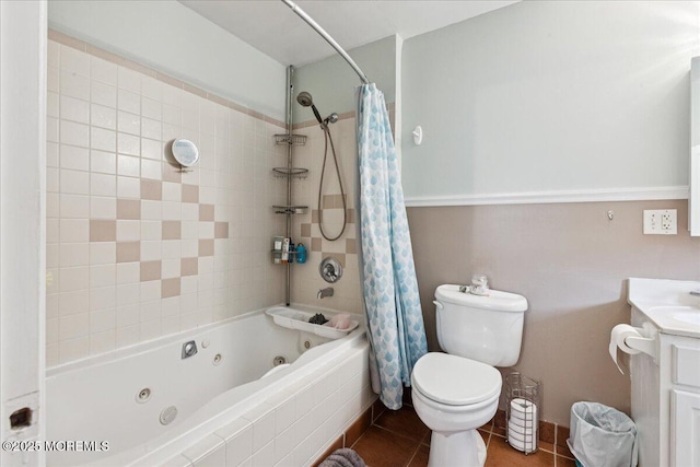 444 Cook Rd, Jackson, NJ 08527 - full bath featuring a combined bath / shower with jetted tub, vanity, and tile patterned flooring