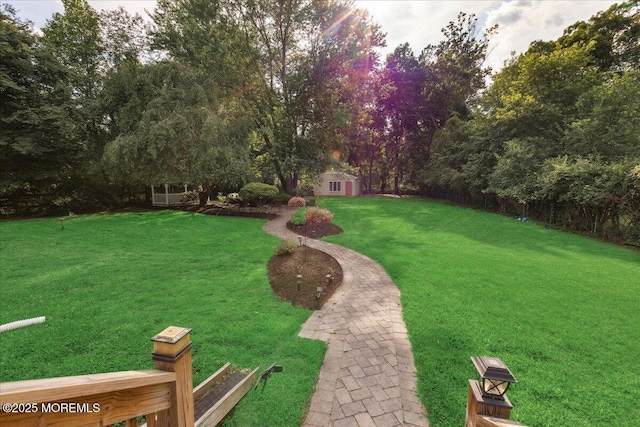 444 Cook Rd, Jackson, NJ 08527 - view of green lawn with an outbuilding