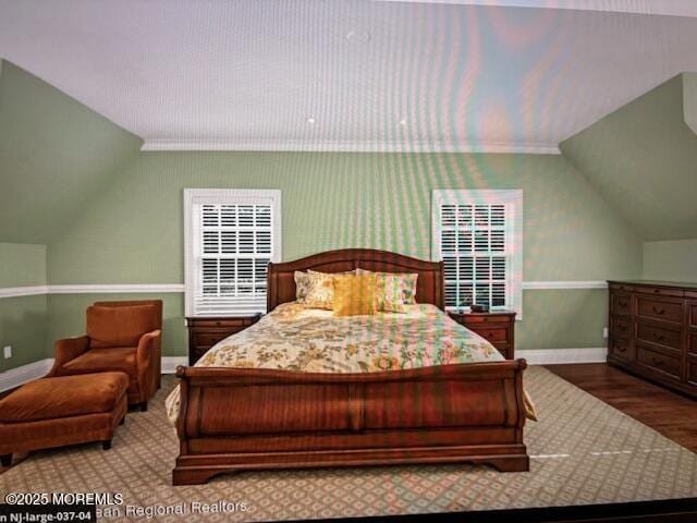 41 Marlpit Pl, Middletown, NJ 07748 - bedroom featuring vaulted ceiling and wood finished floors