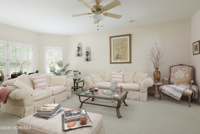 8001/2 Schoolhouse Rd, Brielle, NJ 08730 - living room with carpet flooring and ceiling fan