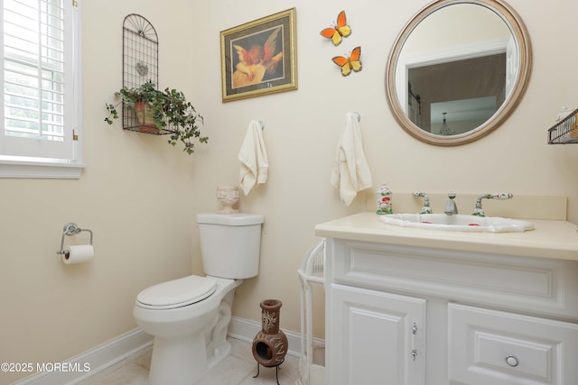 8001/2 Schoolhouse Rd, Brielle, NJ 08730 - half bathroom with vanity and tile patterned flooring
