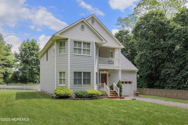 8001/2 Schoolhouse Rd, Brielle, NJ 08730 - victorian house featuring driveway, an attached garage, and a balcony
