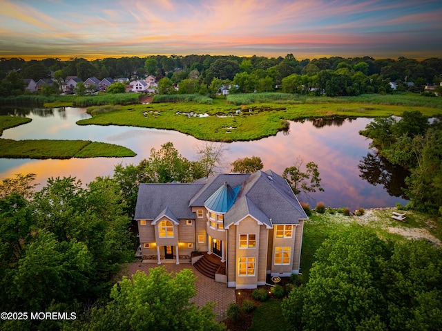199-203 Lake Ave, Island Heights, NJ 08732 - aerial view at dusk of a water view