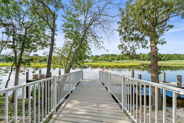 199-203 Lake Ave, Island Heights, NJ 08732 - dock area featuring a water view and view of scattered trees