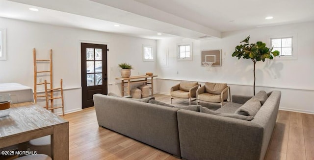 199-203 Lake Ave, Island Heights, NJ 08732 - living area with light wood-style flooring and recessed lighting