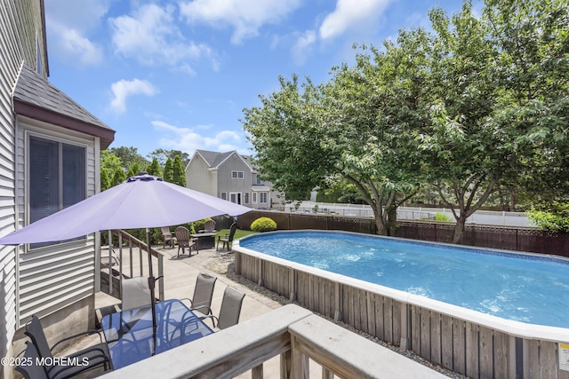 993 Sandy Cir, Manahawkin, NJ 08050 - view of pool featuring a fenced backyard, outdoor dining space, and a patio