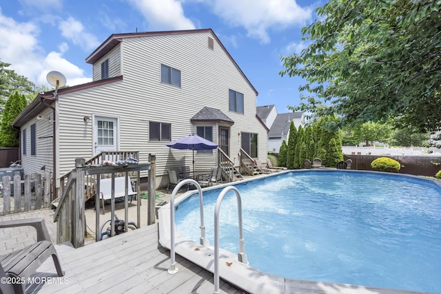 993 Sandy Cir, Manahawkin, NJ 08050 - view of swimming pool with a wooden deck