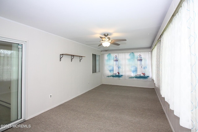 288 Barbados Dr N, Toms River, NJ 08757 - carpeted spare room with a ceiling fan and ornamental molding