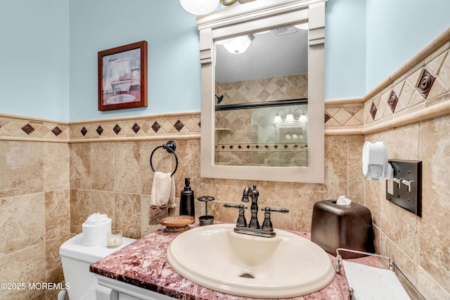82 Spinnaker Ct, Bayville, NJ 08721 - full bathroom featuring tile walls, vanity, and tiled shower