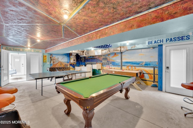 241 Hiering Ave, Seaside Heights, NJ 08751 - playroom featuring concrete flooring and billiards table