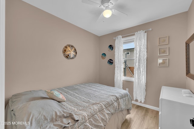 241 Hiering Ave, Seaside Heights, NJ 08751 - bedroom with light wood-style flooring and a ceiling fan