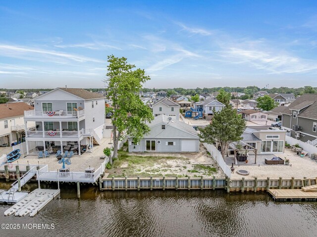 11 W Thames Rd, Little Egg Harbor, NJ 08087 - aerial view of residential area featuring a nearby body of water