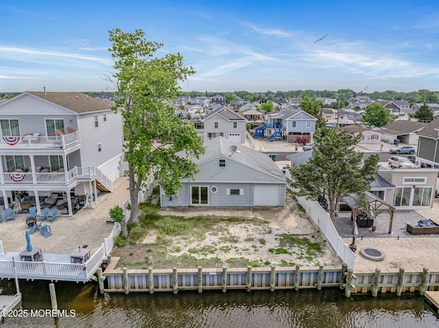 11 W Thames Rd, Little Egg Harbor, NJ 08087 - aerial perspective of suburban area with a large body of water