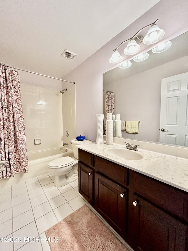 205 Shinnecock Dr, Manalapan, NJ 07726 - full bath featuring vanity, tile patterned flooring, and shower / tub combo with curtain