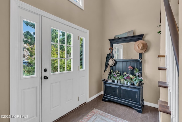 134 Marina Bay Ct, Highlands, NJ 07732 - foyer entrance with plenty of natural light and wood tiled floors