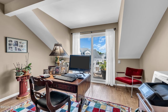 134 Marina Bay Ct, Highlands, NJ 07732 - office space with wood finished floors and vaulted ceiling