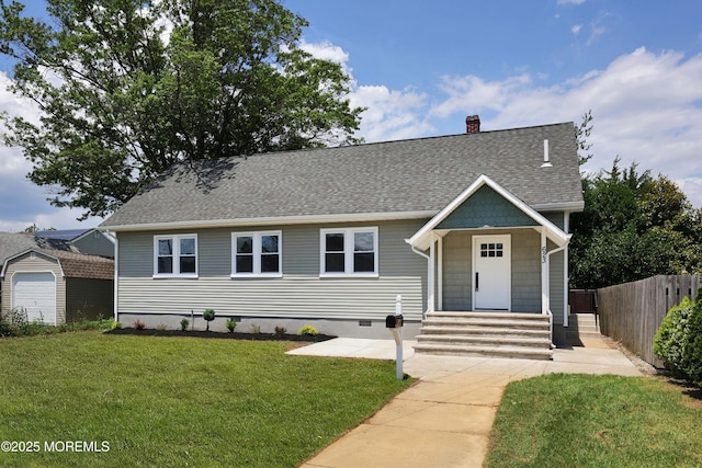623 Central Ave, Union Beach, NJ 07735 - view of front of property featuring roof with shingles, a chimney, and crawl space