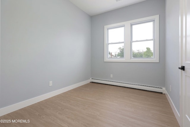 623 Central Ave, Union Beach, NJ 07735 - empty room with a baseboard radiator and light wood finished floors