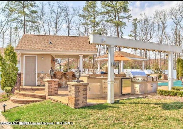 6 Meadow Run Ct, Jackson, NJ 08527 - view of patio with a gazebo, exterior kitchen, and an outdoor bar
